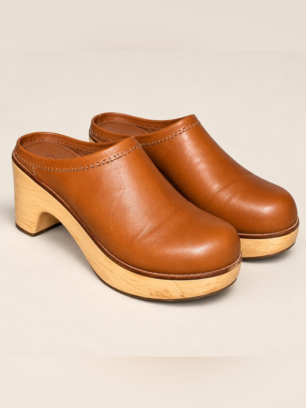 BDG Urban Outfitters Leather Platform Clogs Brown Women’s 6